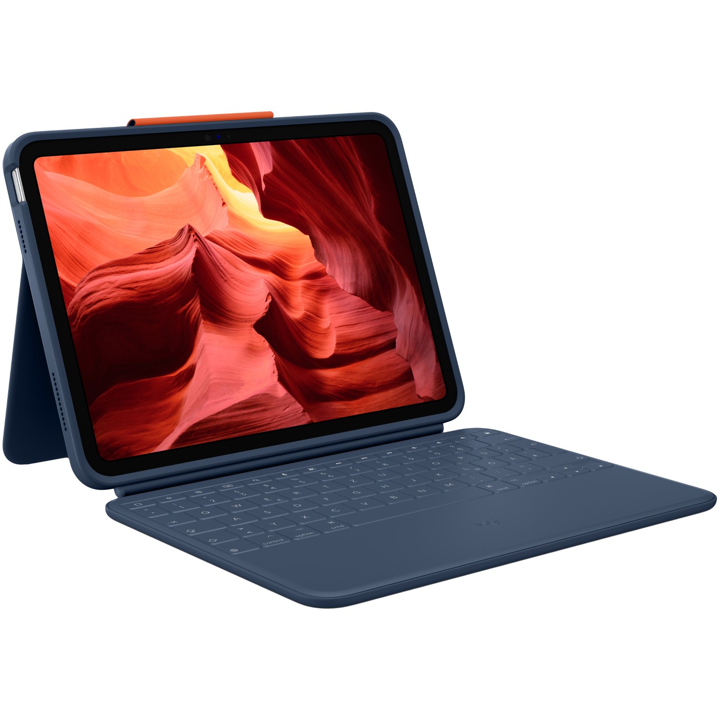 Këllëf me Tastierë Logitech Rugged Combo 4 / për iPad 10.9" / Gjenerata 10 / AZERTY / Smart Connector – Blu