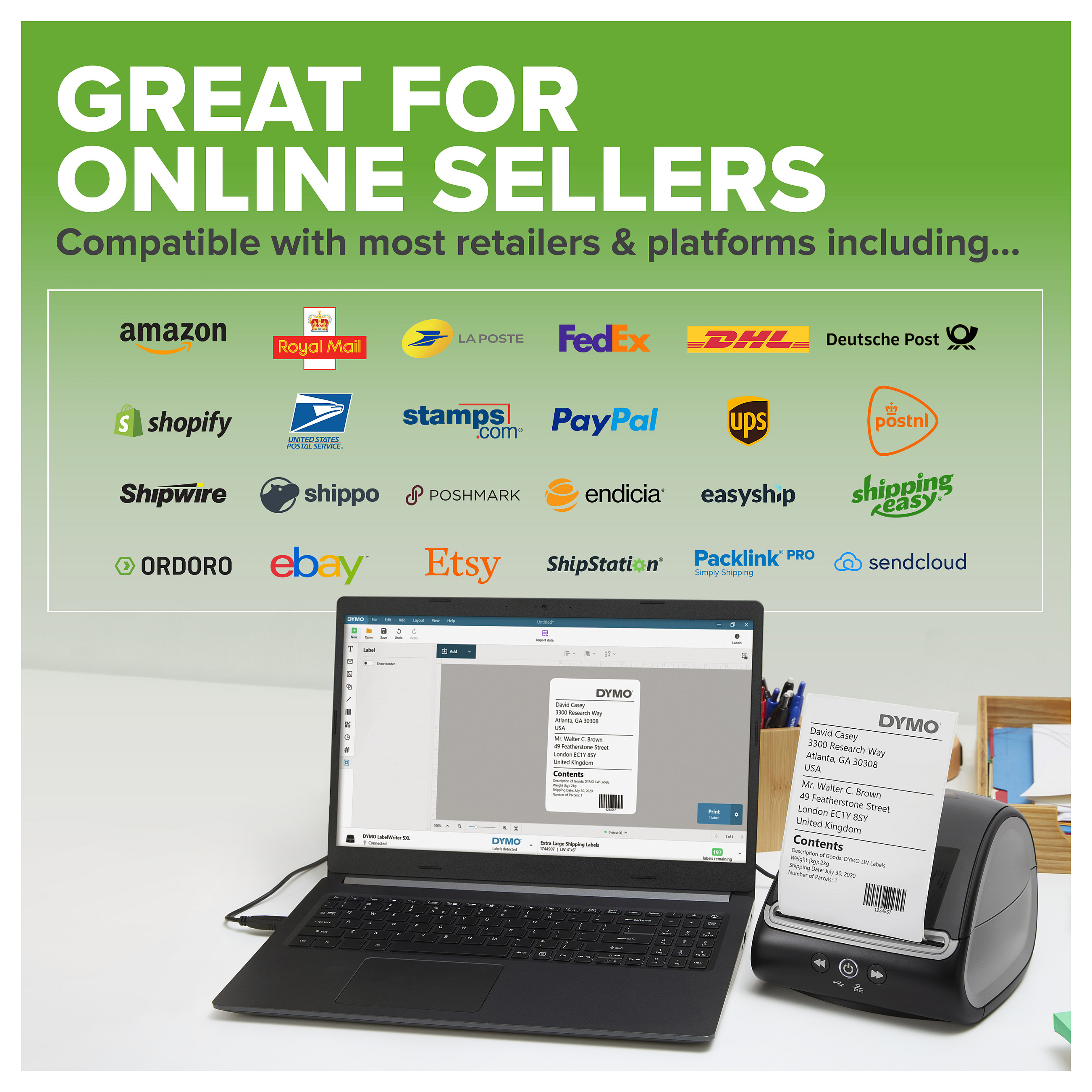 Printer Label Dymo LabelWriter 5XL / USB LAN / 300dpi - Zezë - 6