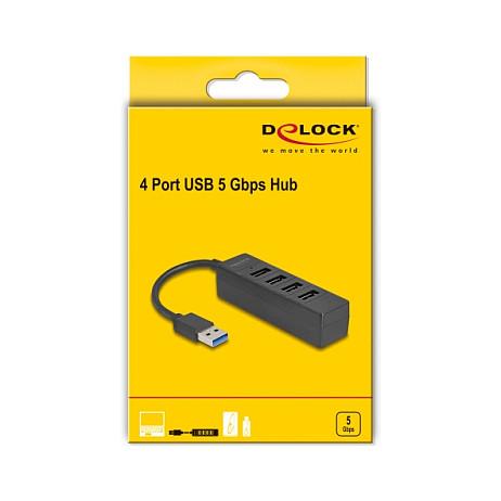 Hub DeLOCK 64350 , 4x USB-A , USB 5Gbps , USB-A Mashkull , GL3510 , 10.3cm - Zezë - 2