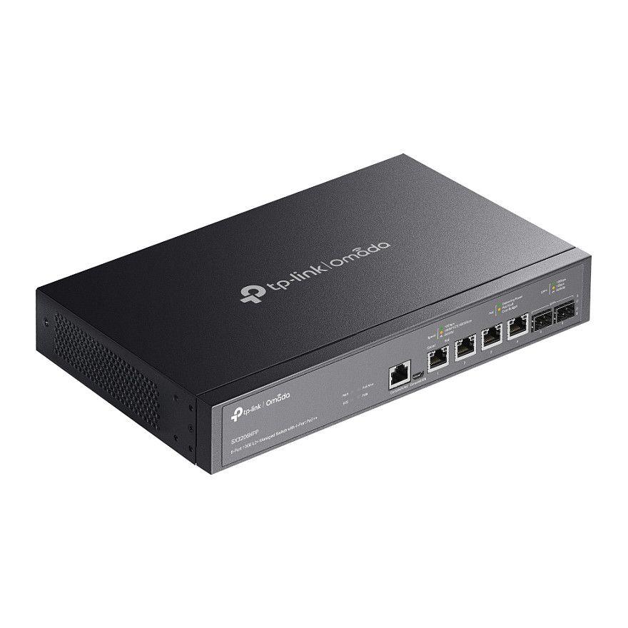 TP-Link JetStream TL-SX3206HPP 6-Port 10G L2+ Managed PoE++ Switch – 4× 10G RJ45 Multi-Gigabit PoE++ deri 60W, 2× 10G SFP+, 200W PoE Budget, 120Gbps, VLAN, Static Routing, Omada SDN, Rackmount – E Zezë - 3