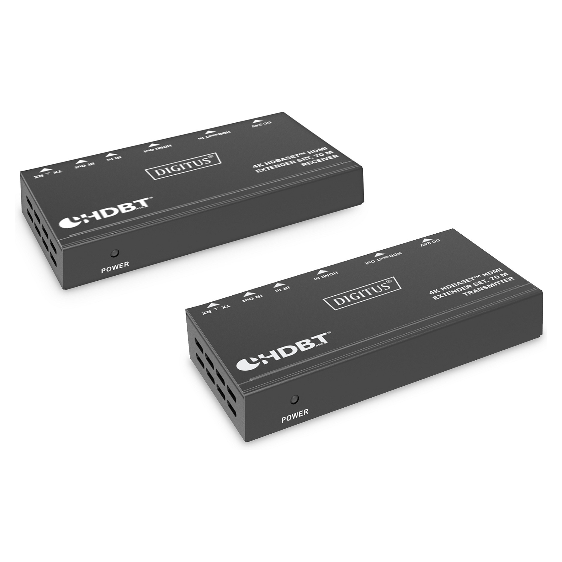 Kabllo HDMI DIGITUS 4K HDBaseT HDMI Extender Set 70m / për transmetim profesional AV në distancë - 1