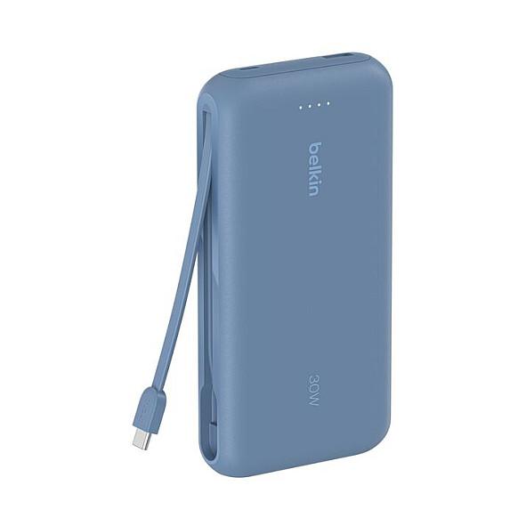 Powerbank Belkin BoostCharge, 20,000mAh, 30W, Power Delivery, USB-C, USB-A, me Kabllo USB-C të Integruar - Blu - 3