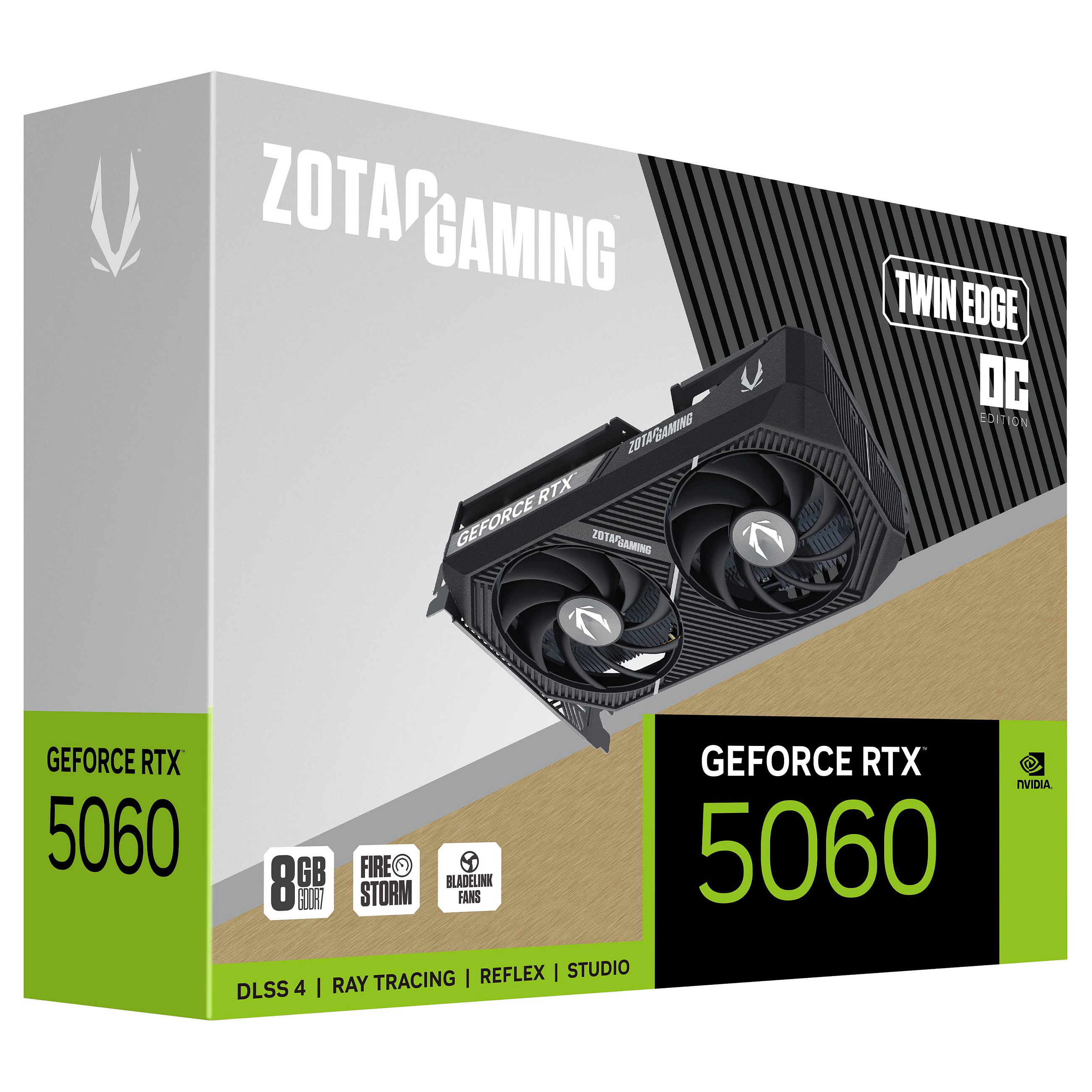 Kartë Grafike NVIDIA ZOTAC GAMING GeForce RTX 5060 Twin Edge OC / 8GB GDDR7 / PCIe 5.0 / Dual Fan – Zezë - 7