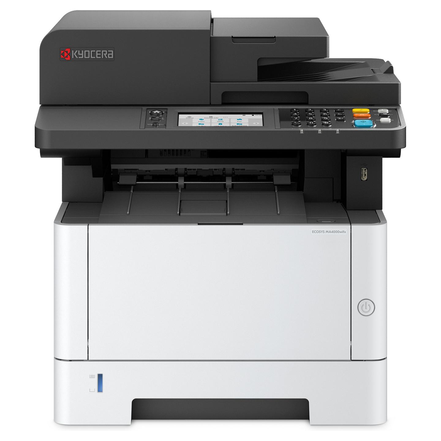 Printer multifunksional laser Kyocera ECOSYS MA4000wifx, A4, bardhë e zi, 40 faqe/min, printim automatik dyfaqësh, skanim, kopjim, faks, Wi-Fi, Ethernet, USB