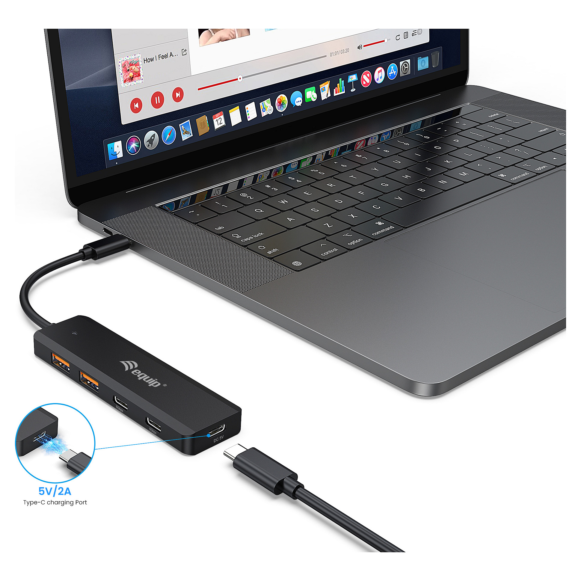 HUB Equip USB‑Hub 4‑Port 3.2 / 2×USB‑C 2×USB‑A 10 Gbps – Zezë - 5