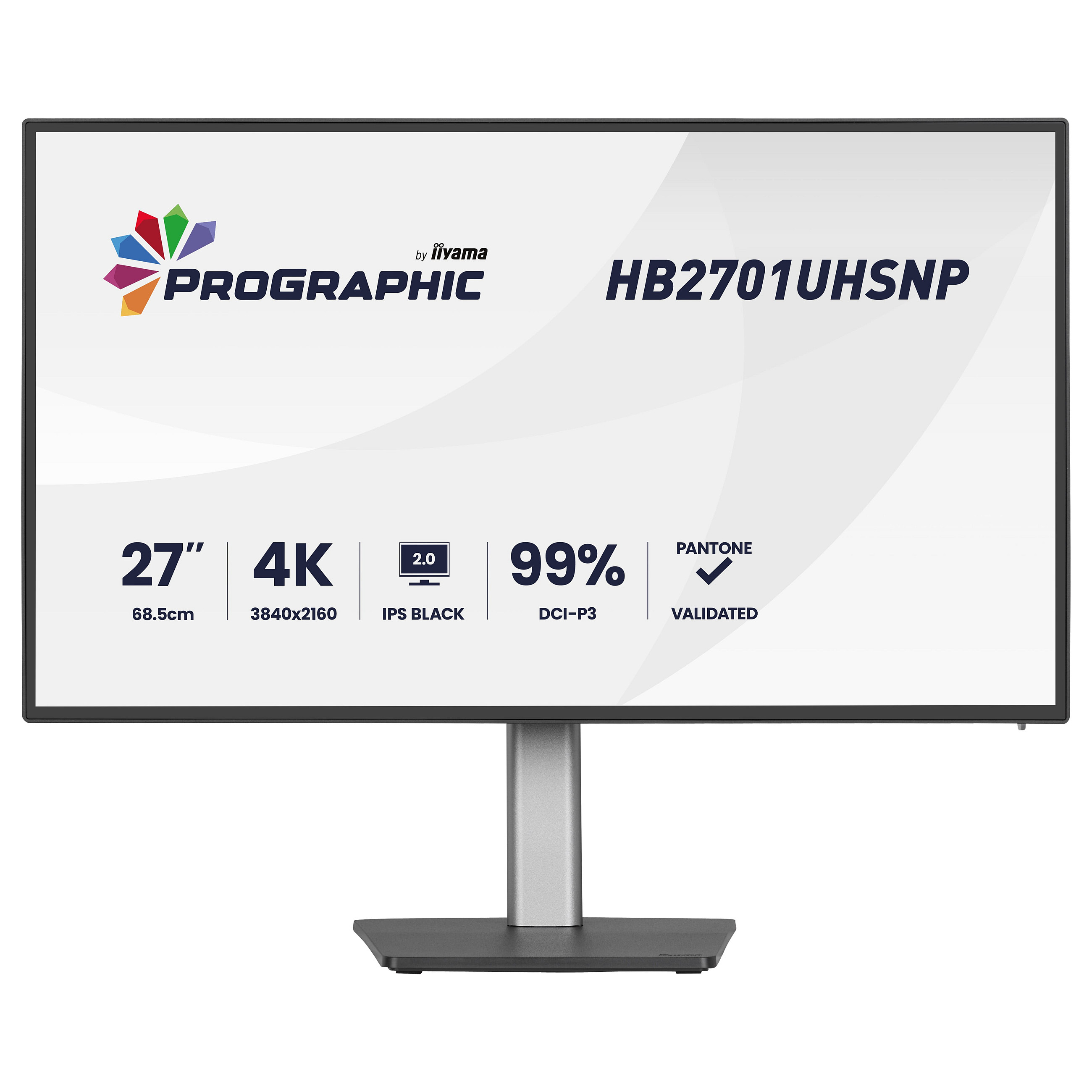 Monitor iiyama ProGraphic HB2701UHSNP-B1 / 27"/ 4K Ultra HD IPS Black / LCD / 60 Hz / 4 ms / HDMI+USB+DP+HDCP - Zezë - 2