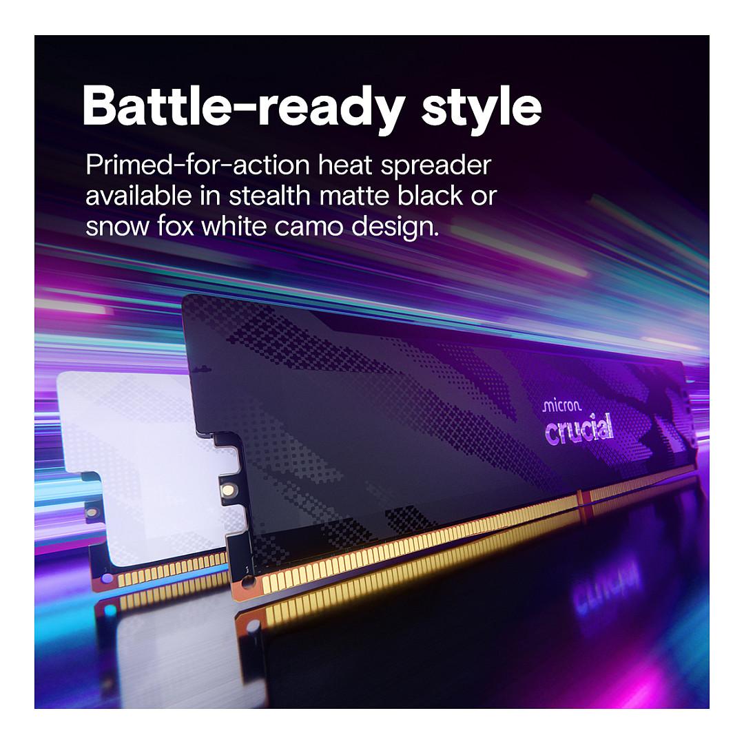 Memorie DDR5 Crucial Pro Overclocking, 32GB (2x16GB), 6400MHz, CL32, 288-pin, 1.35V - Bardhë - 4