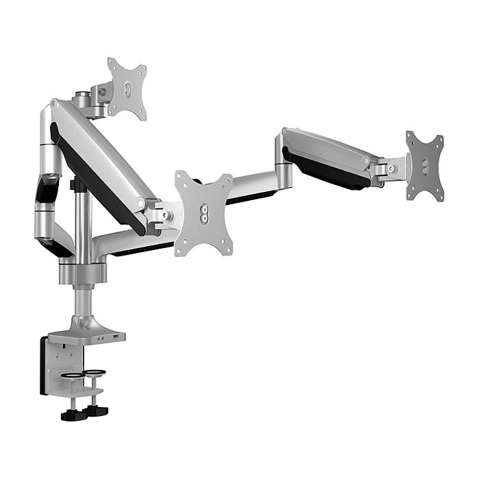 Mbajtëse për Monitor ICY BOX IB-MS505-TI , 3 Monitorë , deri 32" , deri 7kg për monitor , VESA 75x75 & 100x100 - Argjend, Zezë  