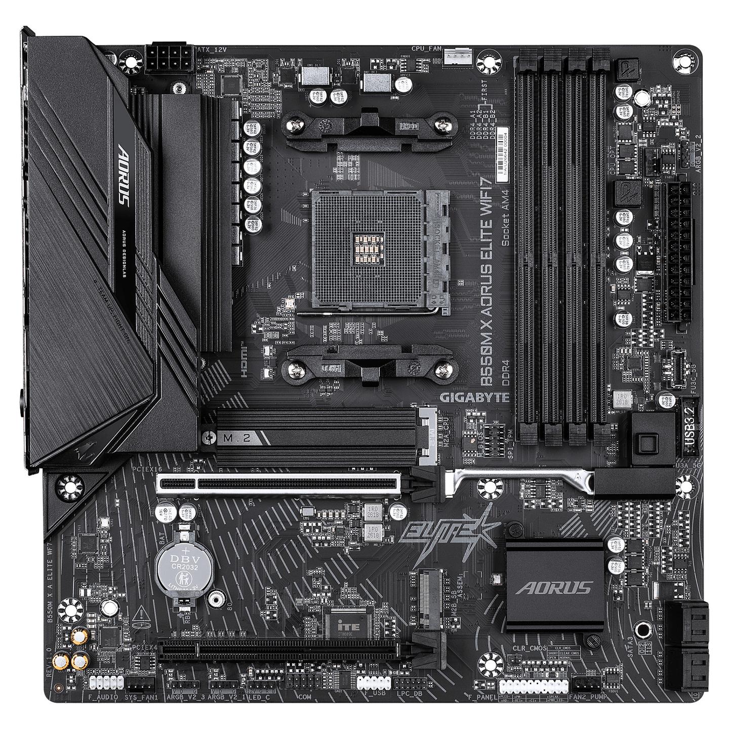 Pllakë Amë Gigabyte B550M X AORUS ELITE WIFI7 / AMD AM4 / DDR4 / Micro-ATX / Wi-Fi 7 - 2
