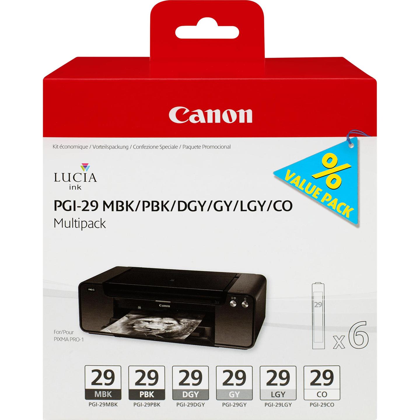 INK Canon PGI-29 / 4868B018 / Multipack / 6 x 36 ml – Shumëngjyrësh - 1