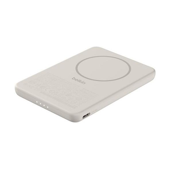 Powerbank Belkin BoostCharge Slim Magnetic / 5000mAh / Wireless 7.5W / USB-C 15W / MagSafe - Kafe - 3