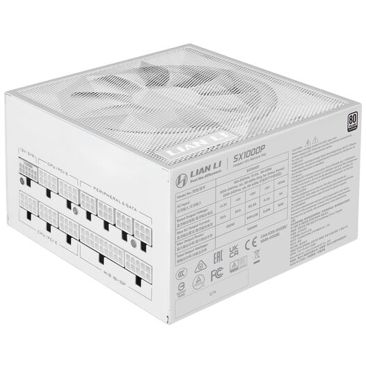 Furnizues Energjie Lian Li SX Series / 1000W / ATX 3.1 / 80 PLUS Platinum / PPLP Platinum / PCIe 5.1 / 12V-2x6 - Bardhë - 4
