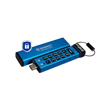 USB Flash Drive Kingston IronKey Keypad 200C, 512GB, USB-C, 280MB/s, 200MB/s - Blu - 2