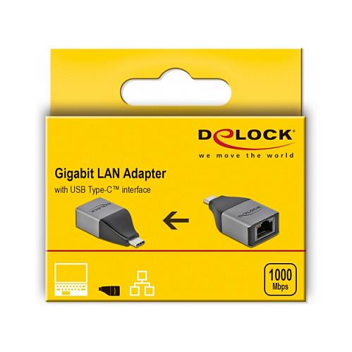 Adapter Rrjeti USB DeLOCK 64118 / USB Type-C / Gigabit LAN / RJ45 / USB 5 Gbps / Realtek RTL8153 - Gri - 2
