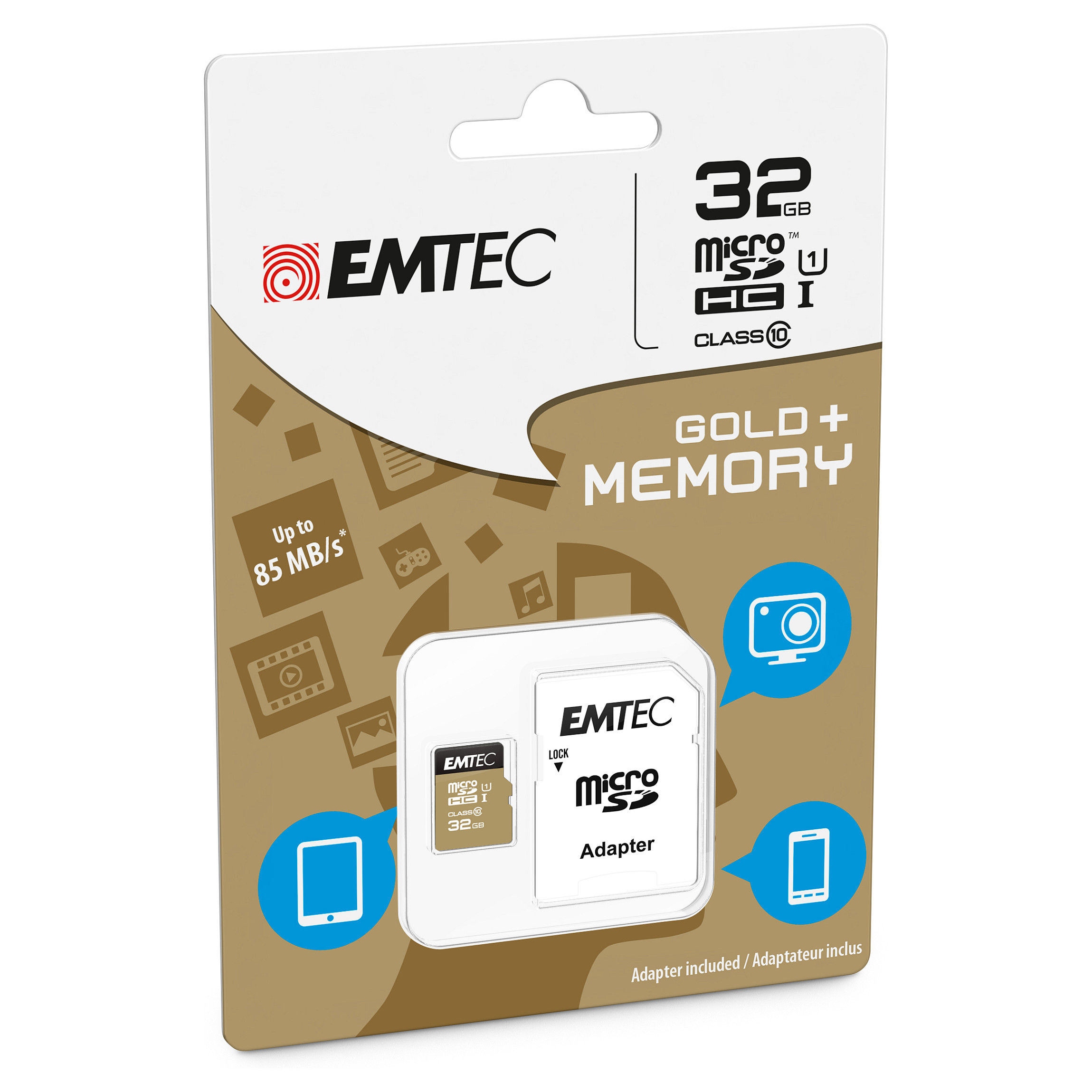 Kartë Memorie SD CARD Emtec m32GB UHS-I U1 EliteGold + Adapter - 2