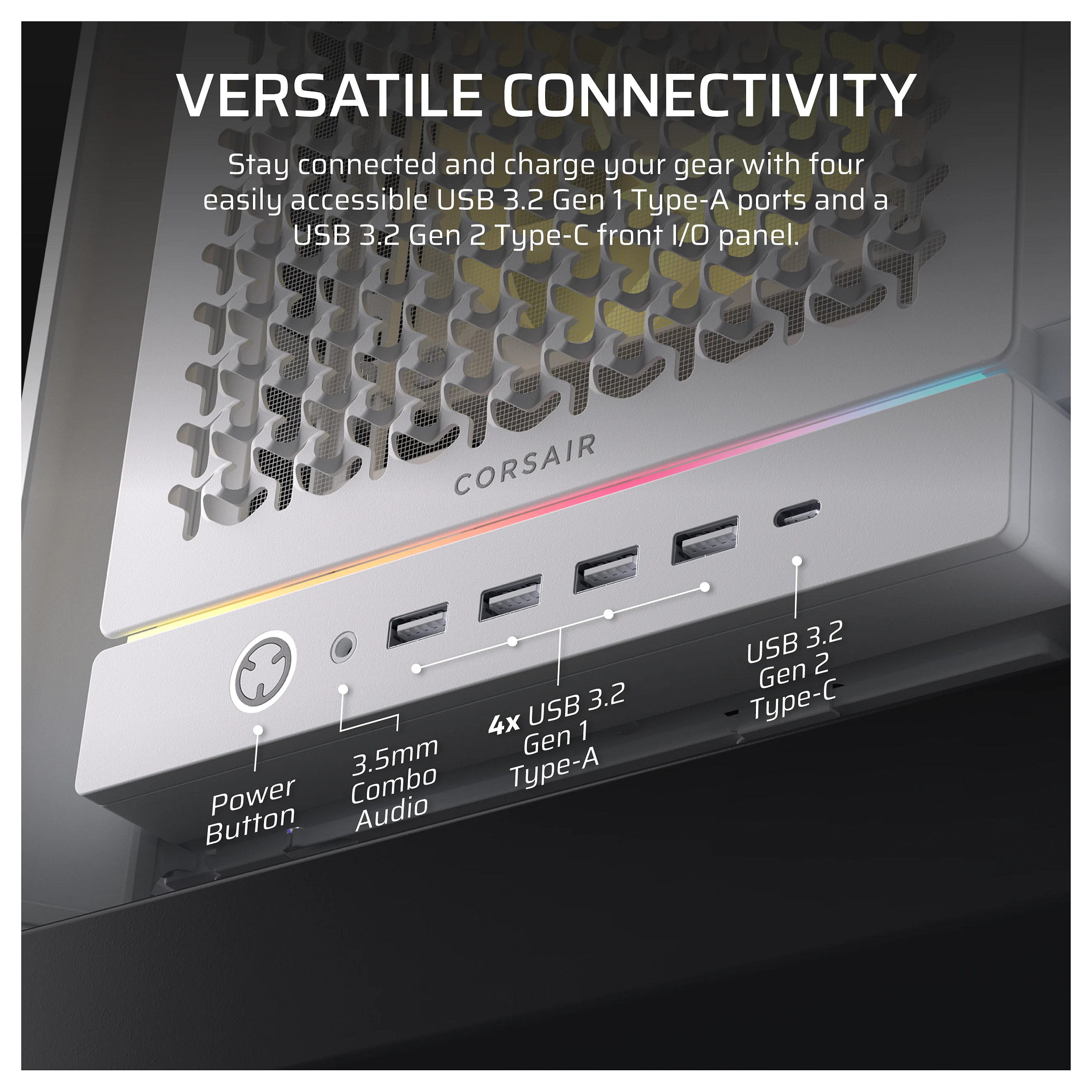 Kasë Midi CORSAIR Frame 5000D RS ARGB / ATX Gaming Tower - Bardhë - 8