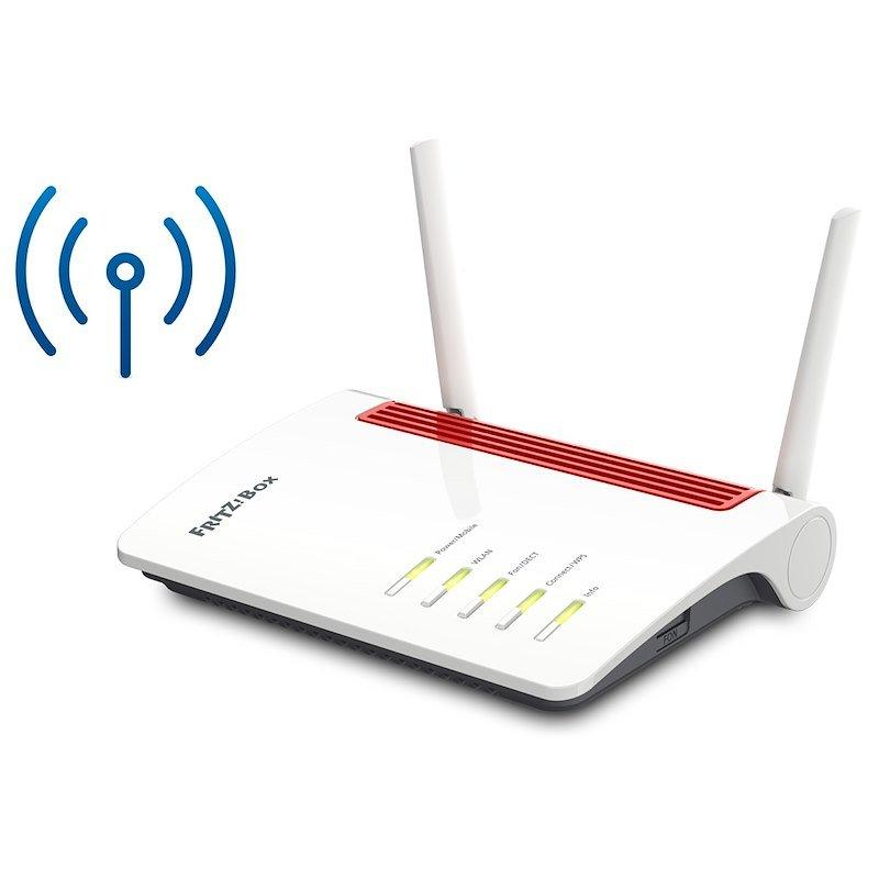Router FRITZ! 6850 5G / 5G / Wi-Fi 5 / Dual-Band / 1300Mbps / 4× Gigabit LAN / DECT / USB 3.0 - Bardhë - 1