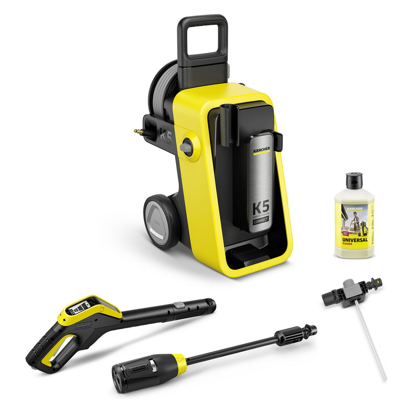 Pastrues me Presion të Lartë Kärcher K 5 Comfort Premium Connect / 2100W / 145bar / 500L/h / 10m / Bluetooth – Verdhë