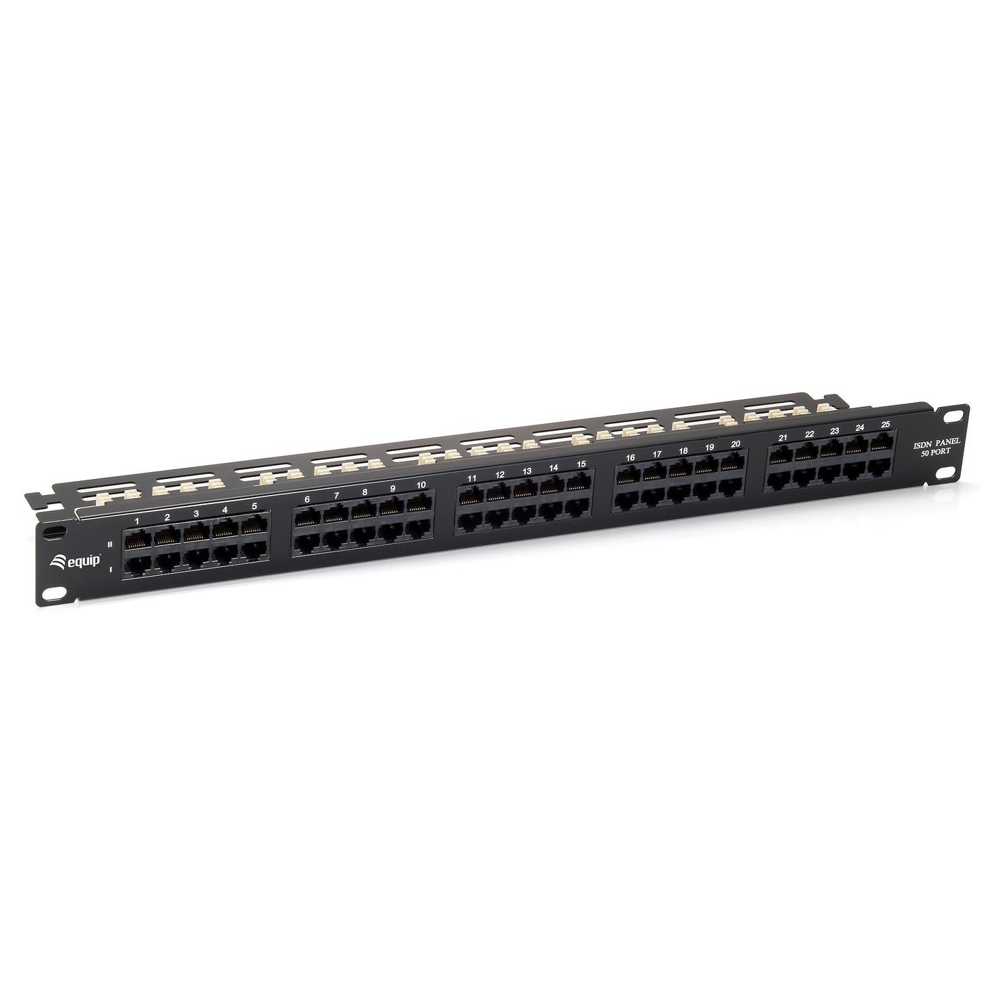 Patch Panel Equip 125295 / Cat 3 / RJ-45 / 50 Porta / ISDN / 19" / 1U - Zezë