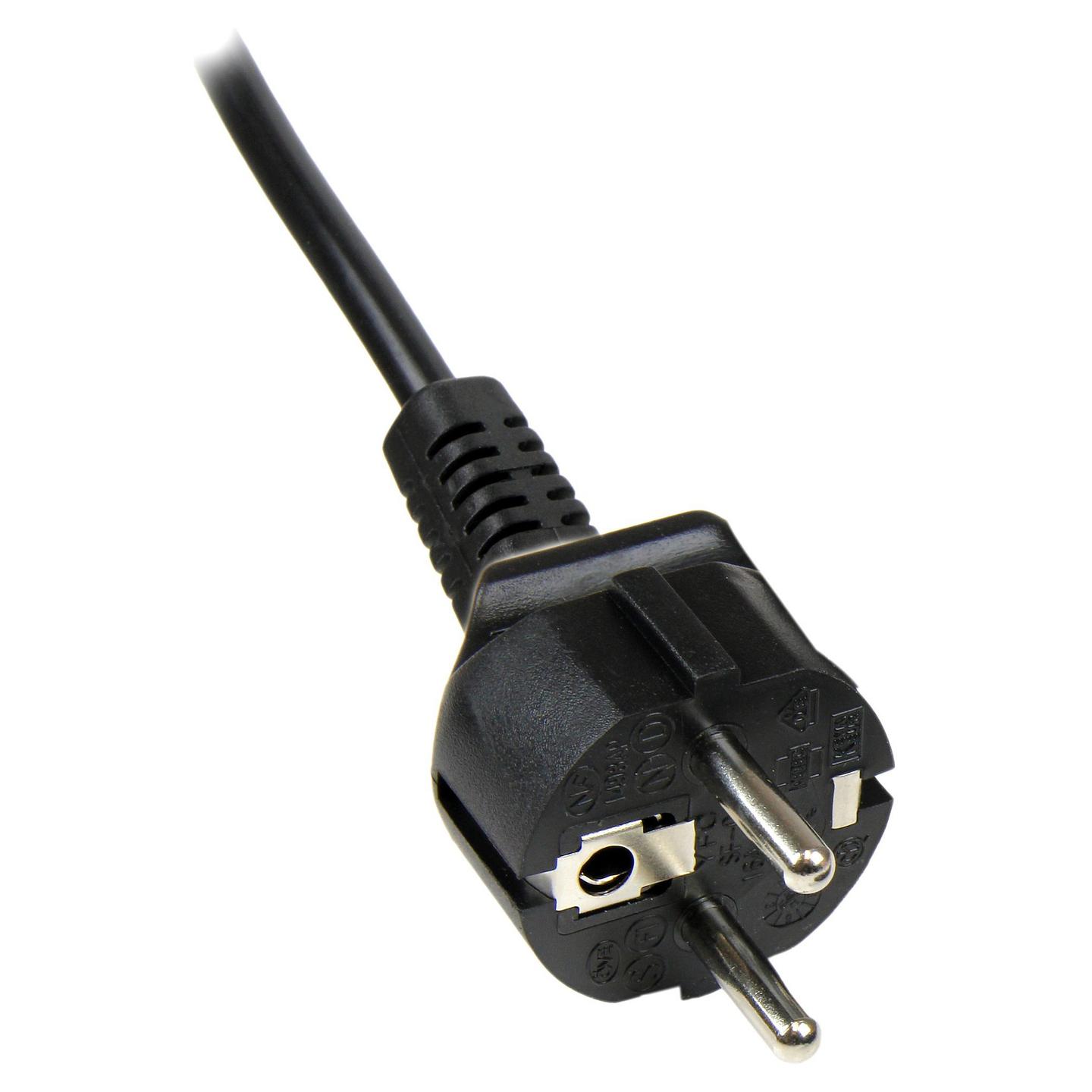 Kabllo për Furnizim me Energji StarTech.com PXTNB3SEU1M / CEE7/7 - C5 / 18 AWG / 250 V / 2.5 A / 1 m - Zezë - 3