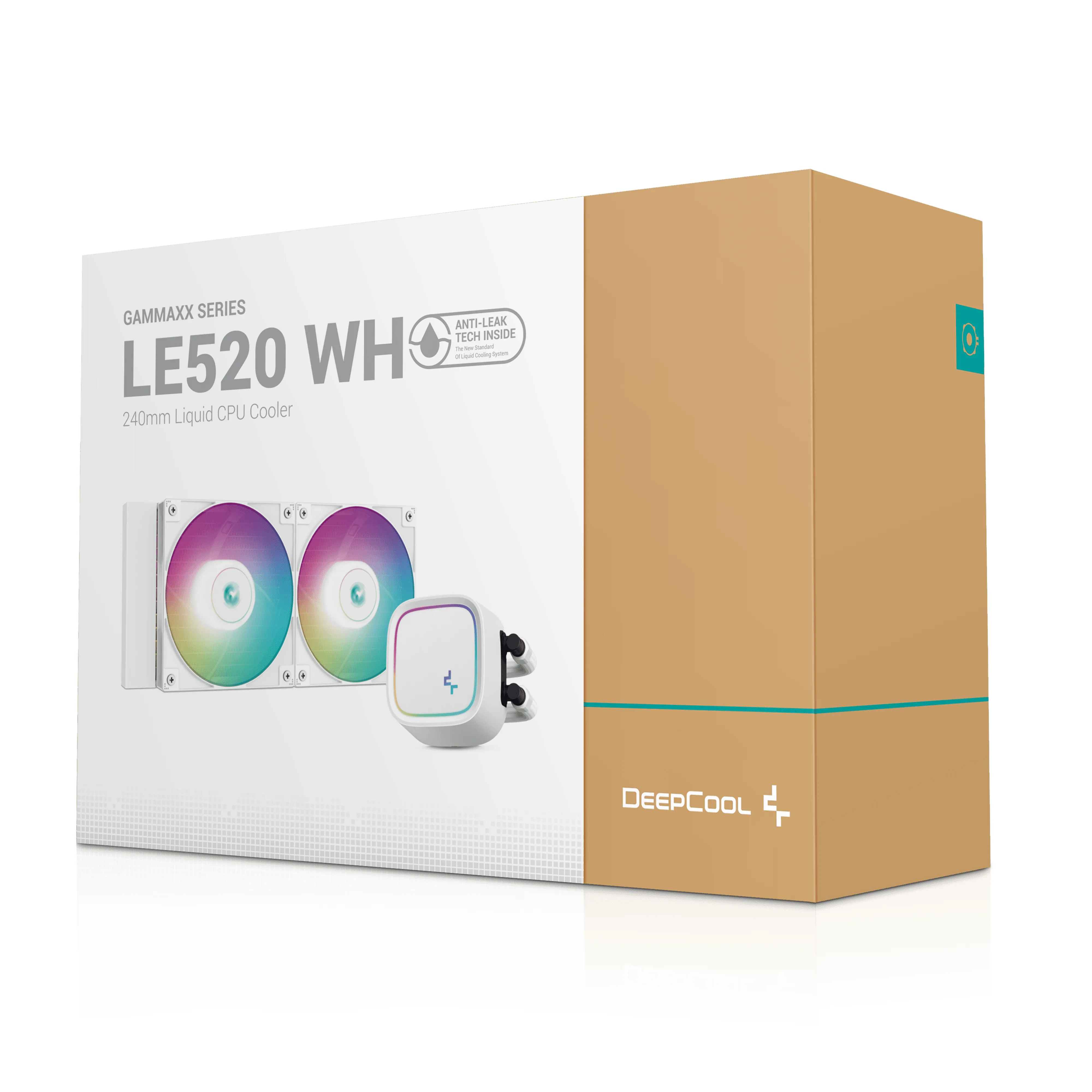 Ftohës për Procesor DeepCool LE520 WH / 240mm / 2x120mm / 500-2250RPM / ARGB - Bardhë - 5