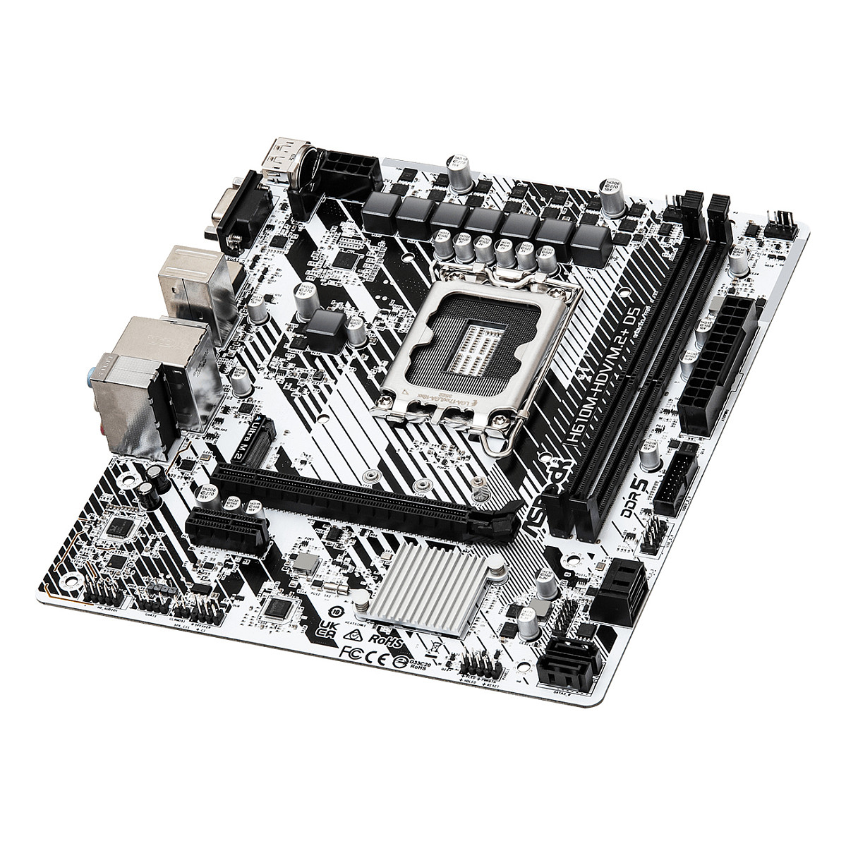 Pllakë Amë MB Intel ASROCK H610M-HDV/M.2+ D5 / LGA 1700 / DDR5 / HDMI+VGA+DP - 3