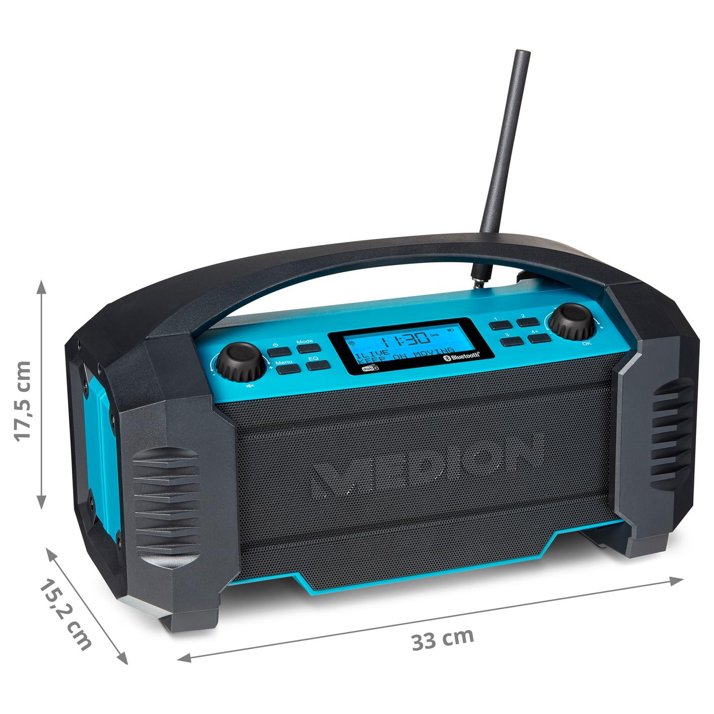 Radio për Punë MEDION LIFE E66050, AM, DAB+, FM, 15 W, Bateri me Autonomi deri në 15 orë - Zezë, Blu - 2