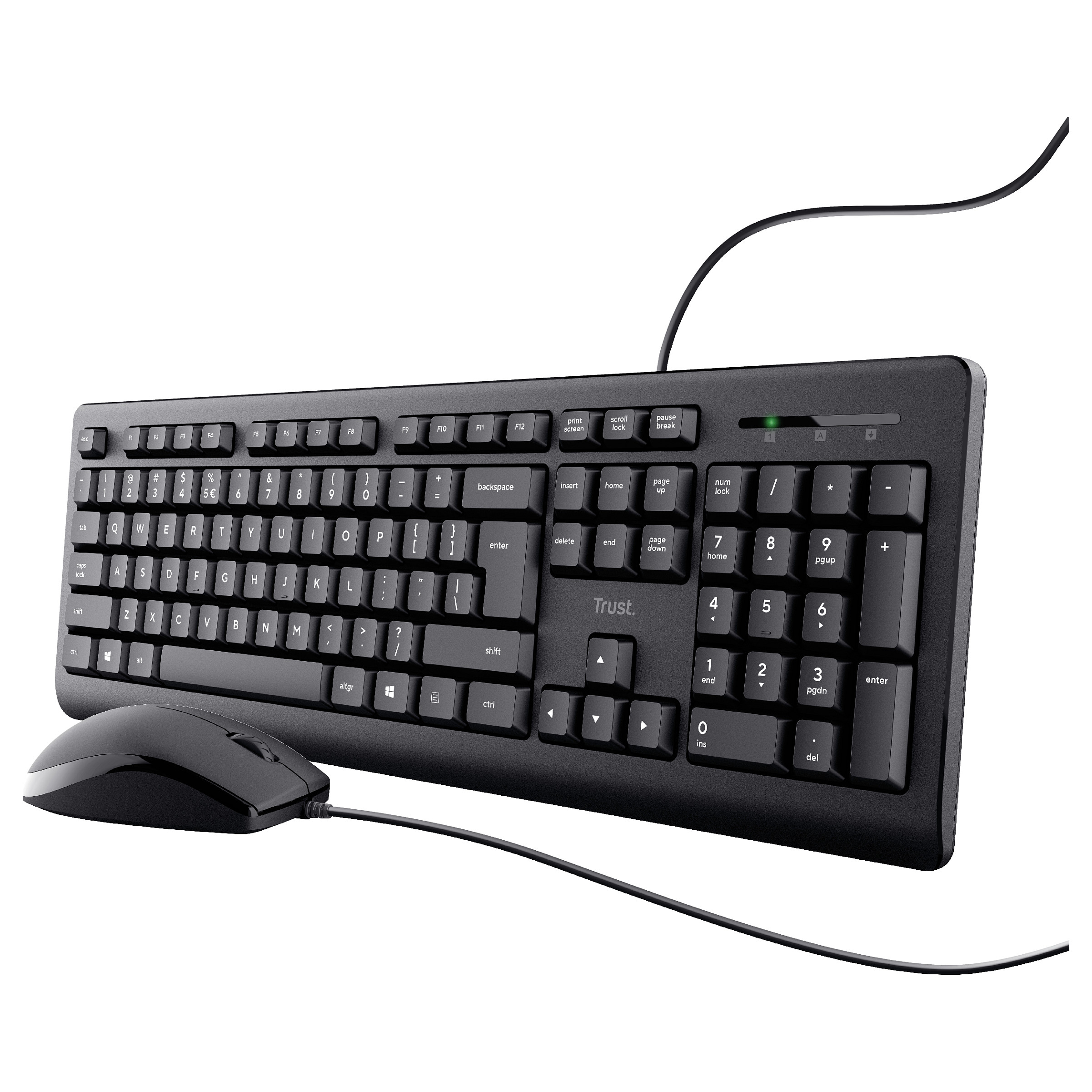 Combo (Tastierë&Maus) Trust TKM-250 / Full-Size / QWERTZ / USB / Membrane / 1.8m - Zezë - 2