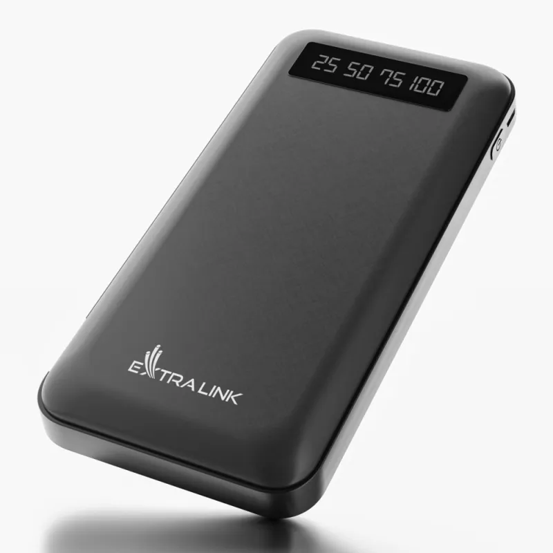 Powerbank Extralink EX.19607 / 10.000mAh / 10W / USB-C / Lightning / Mini-USB / Ekran LED – Zezë