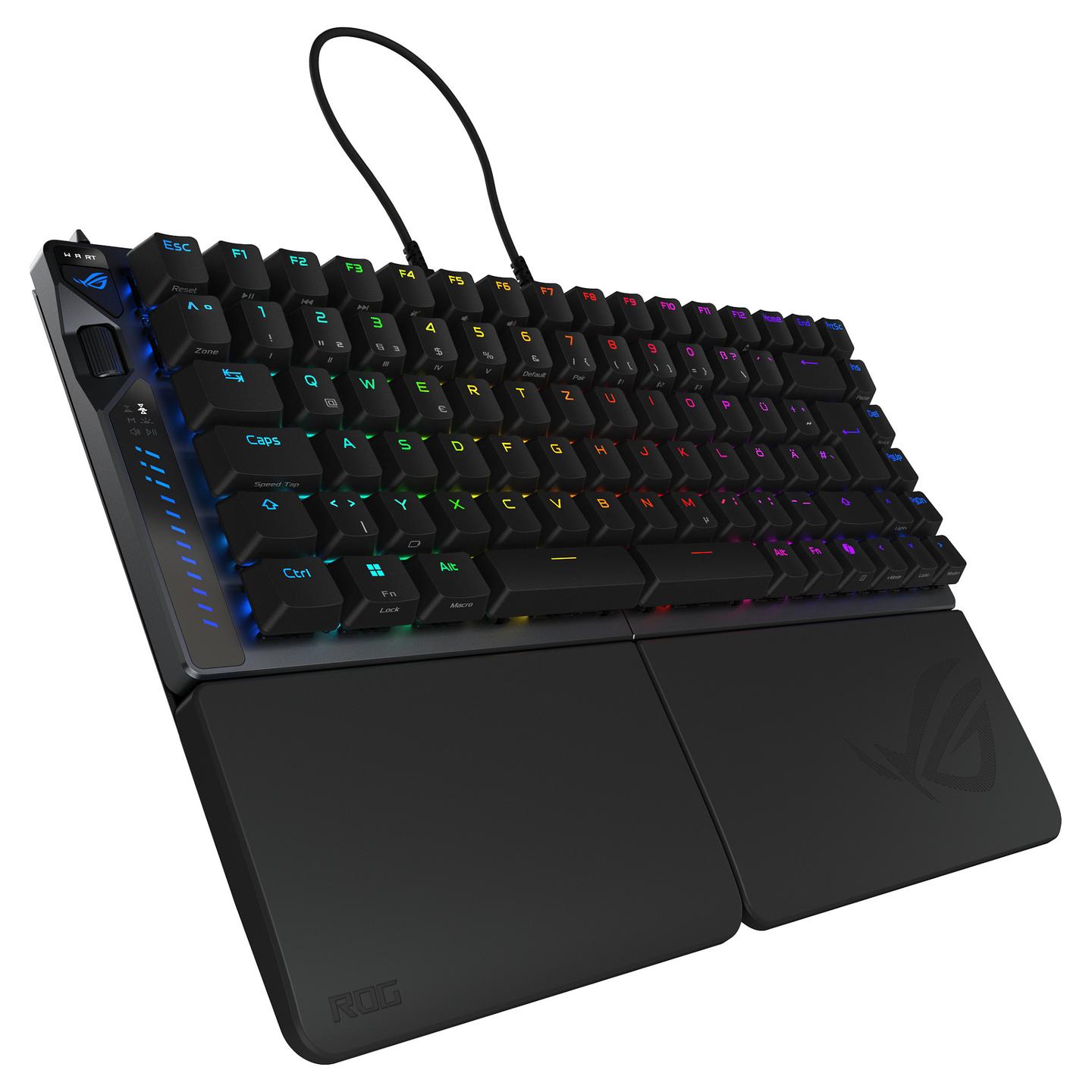 Tastierë Gaming ASUS ROG Falcata / USB + 2.4 GHz + Bluetooth 5 / Mekanike Magnetike ROG HFX V2 / 75% / QWERTZ / German / RGB - Zezë - 3