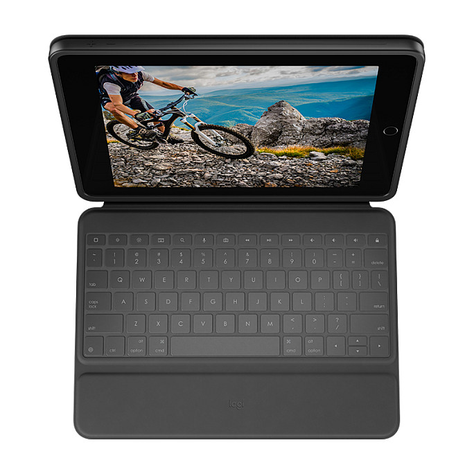 Tastierë për Tablet Logitech Rugged Folio / iPad 7th, 8th & 9th Gen / QWERTY Pan Nordic / Smart Connector / Mbrojtje ndaj Goditjeve / Rezistente ndaj Derdhjeve – Gri - 2