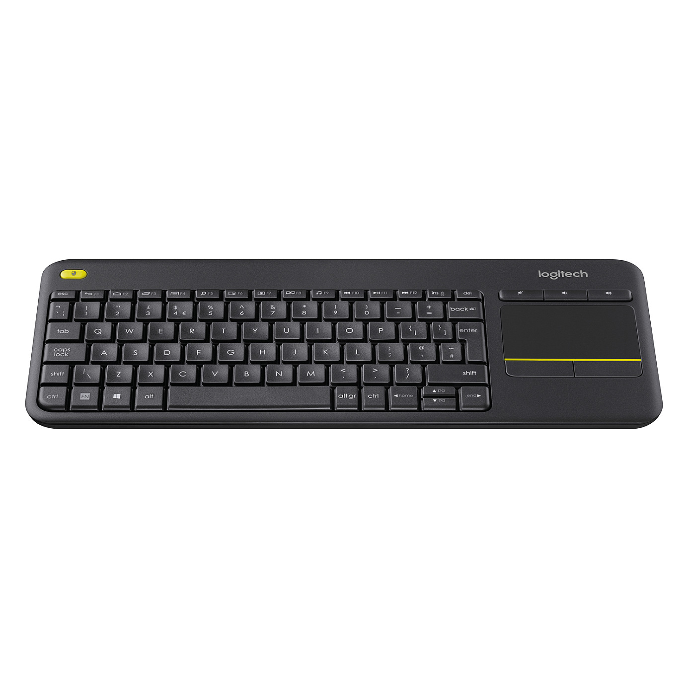 Tastierë Pa kabllo Logitech K400 Plus / Mini / QWERTY UK / 2.4 GHz / USB Receiver / Touchpad i integruar - Zezë - 3