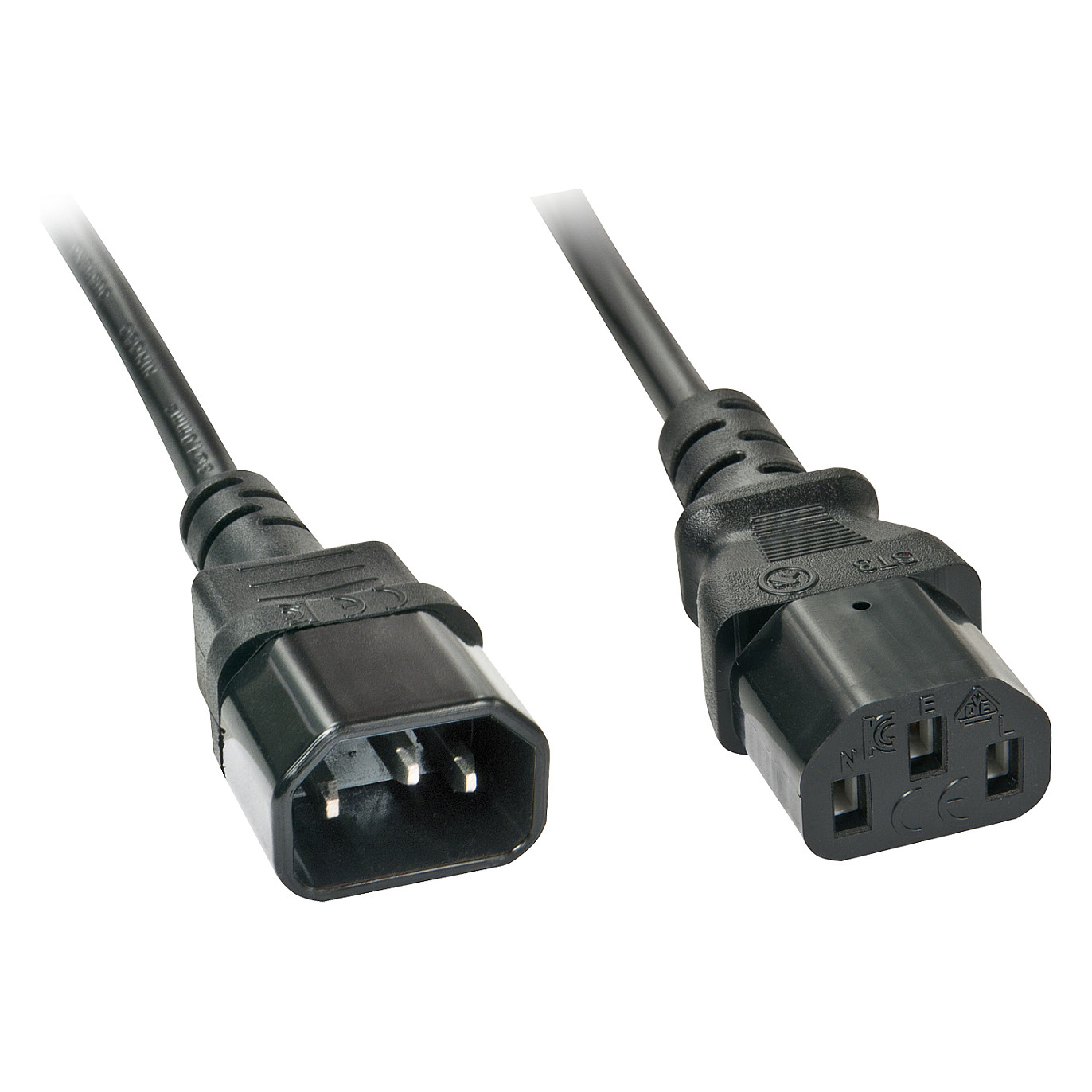 Kabllo për Furnizim me Energji IEC / LINDY Power Extension Cable IEC 320 C14 to C13 / 5m – Zezë - 1
