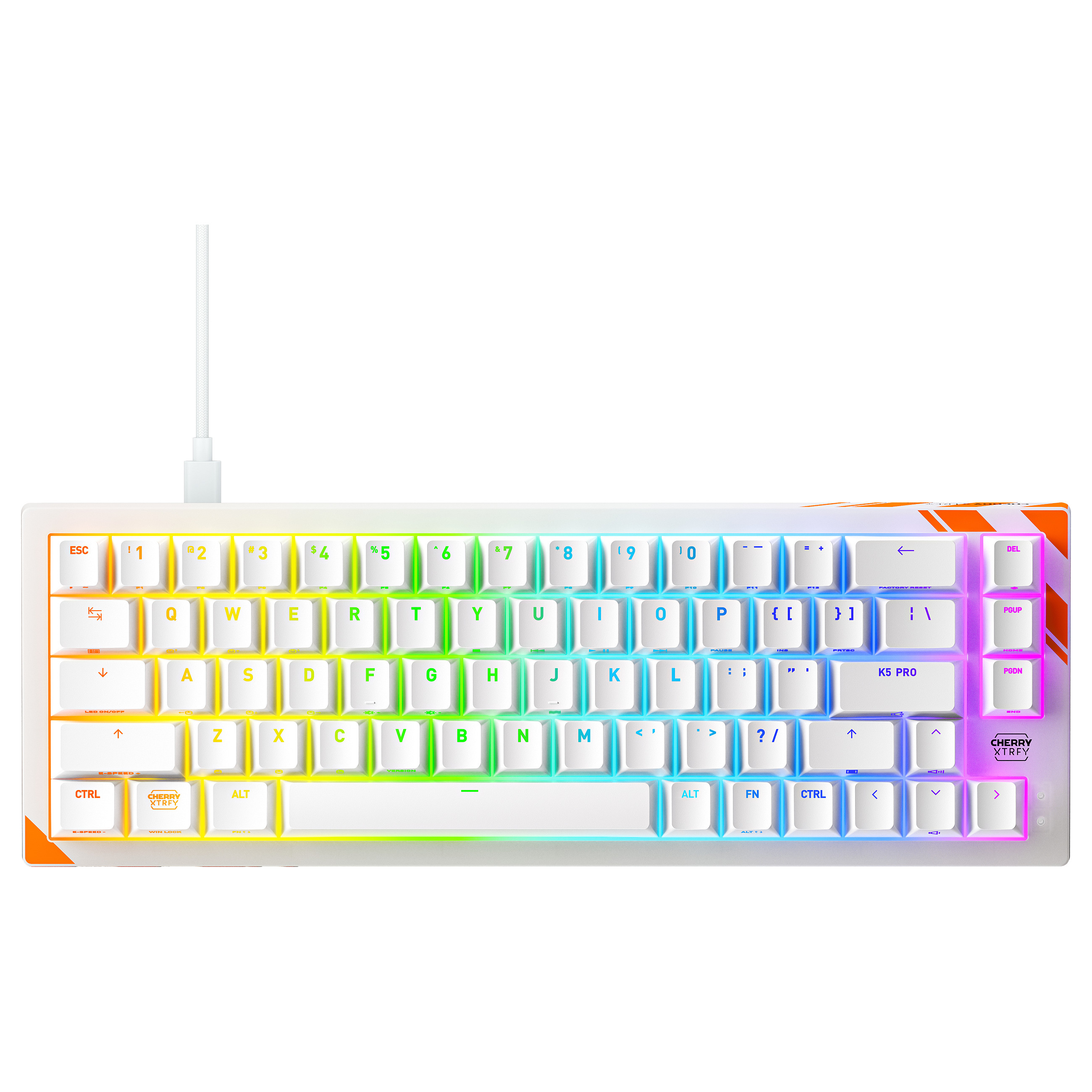 Tastierë Gaming K5 Pro TMR Compact / Wired / QWERTY / US Language - Bardhë - 1