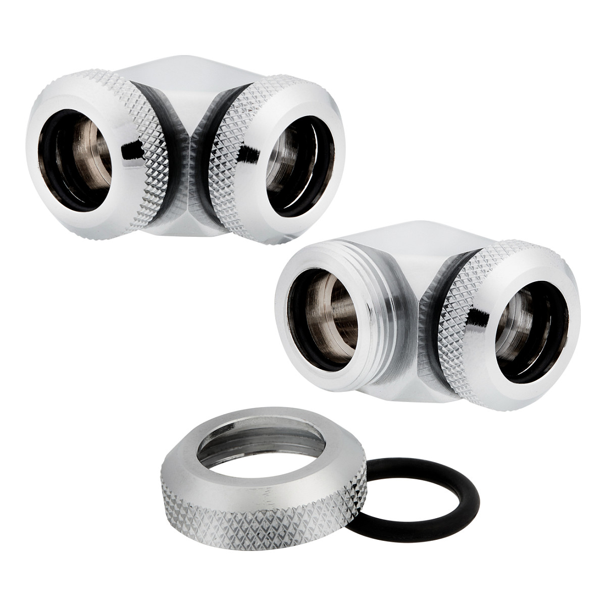 Aksesor për Ftohës Corsair Hydro X Series XF Hardline 90° / 12mm OD / 2 copë / G1/4" BSPP / Custom Watercooling – Krom - 4