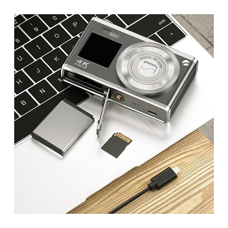 Kamerë digjitale Rollei Compactline 10x / 60MP / 10x Optical Zoom / 4K / Dual Display - Gri/Argjend - 7