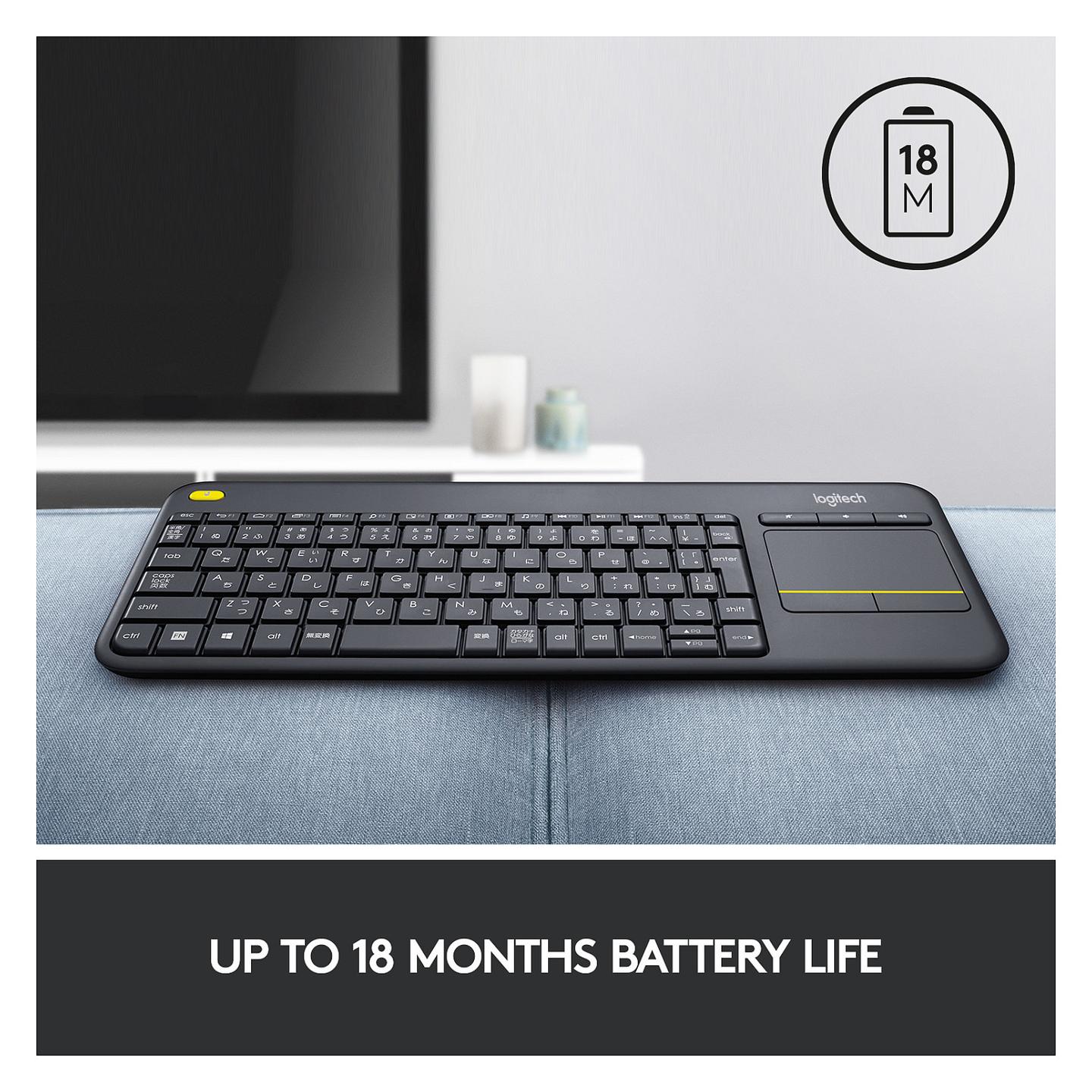 Tastierë pa kabllo Logitech K400 Plus / Me Touchpad / USB-A / QWERTZ / 2000 mAh – E zezë - 11