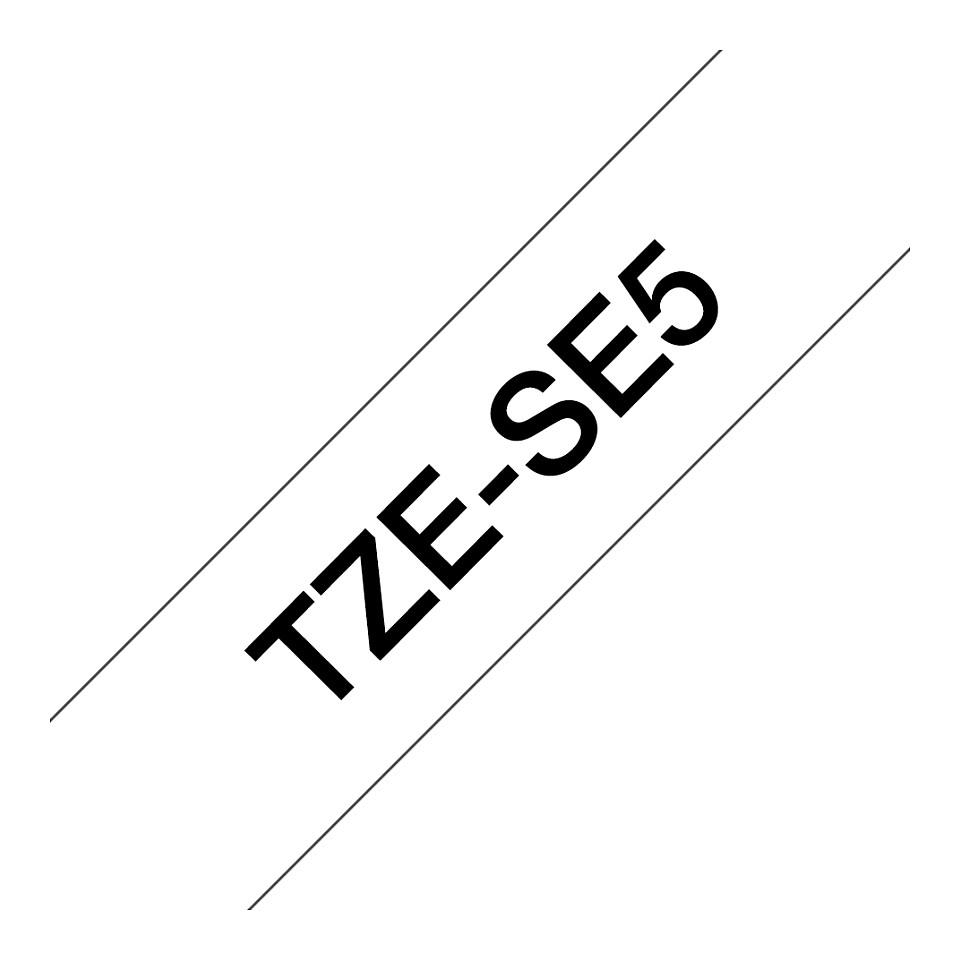 Shirit për Printer Brother TZe-SE5 / 24 mm × 8 m - Zezë mbi Bardhë