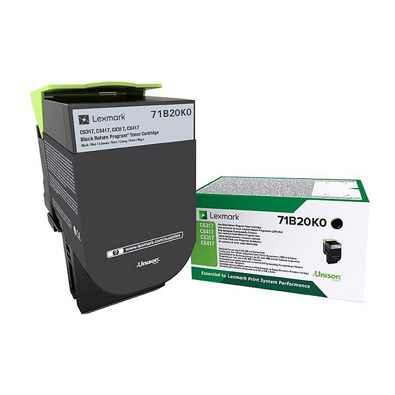 Toner Lexmark 71B20K0 deri në 3.000 faqe sipas ISO/IEC 19798 për CS/CX/ 317/417/517– Zezë - 1