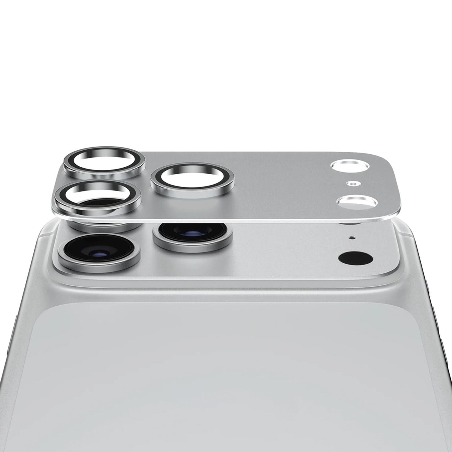 Mbrojtës për Kamera PanzerGlass Fender, për iPhone 18 Pro Max, Xham i Temperuar, Kornizë Alumini - Argjend