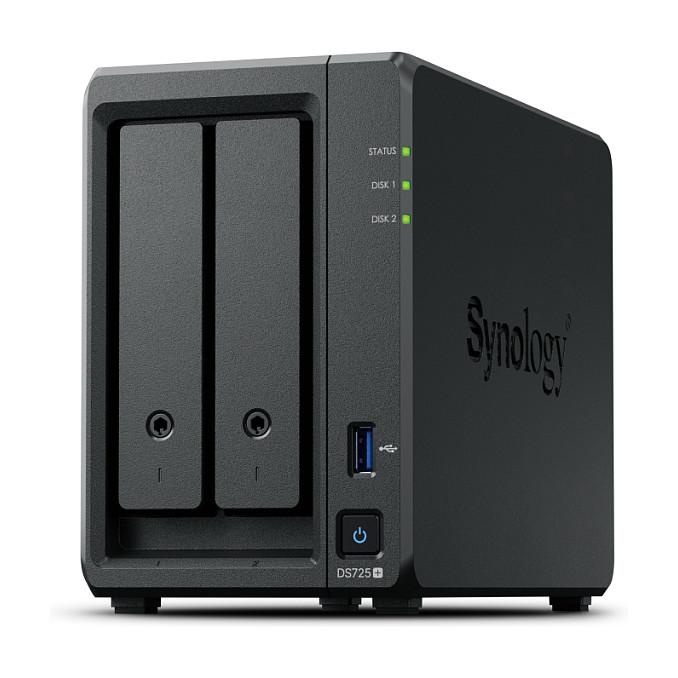 Synology DiskStation DS725+, NAS , 2 Bay, AMD Ryzen R1600, 4GB DDR4 ECC, 1GbE, 2.5GbE - Zezë
