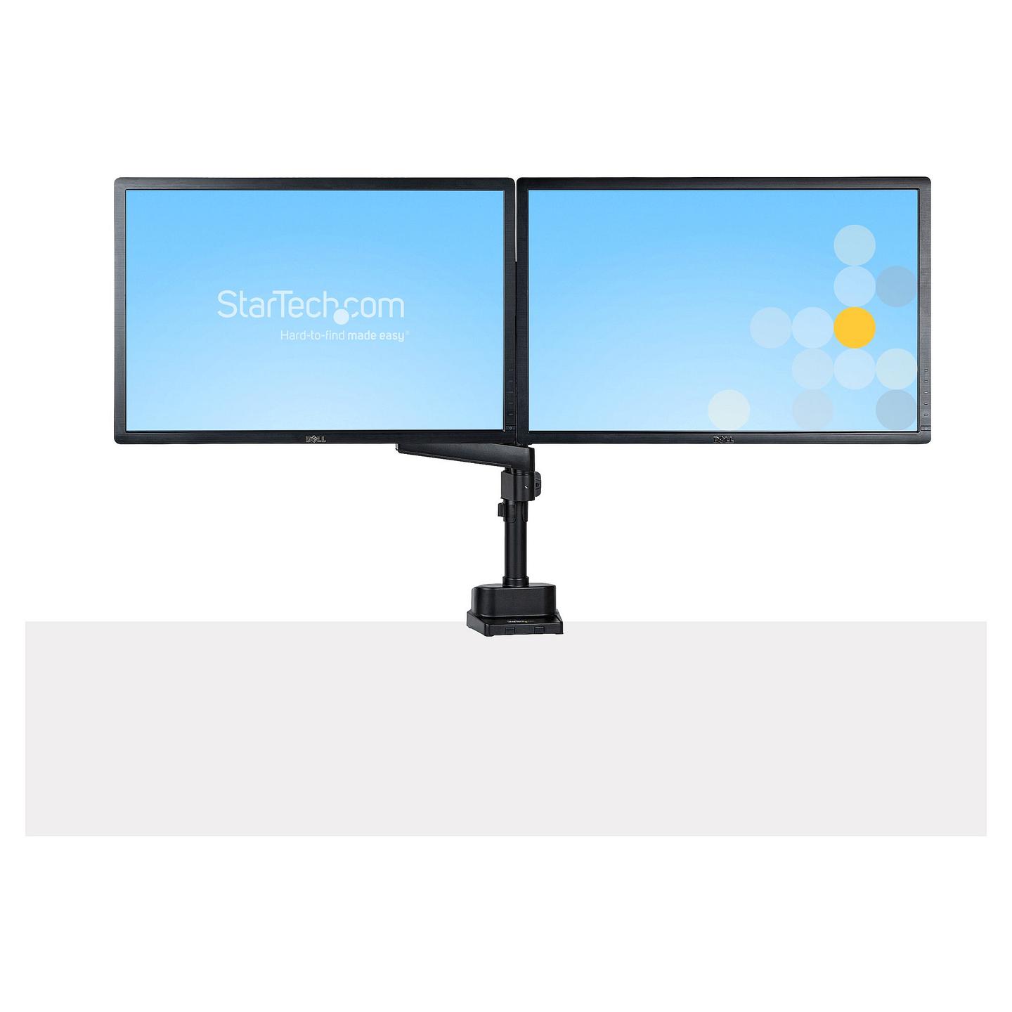 Mbajtëse për Monitor StarTech.com ARMDUALPIVOT, 2 Monitorë, deri 32", 16kg, VESA 75x75–100x100mm, Rregullim Lartësie, Pivot, Tilt - Black - 3