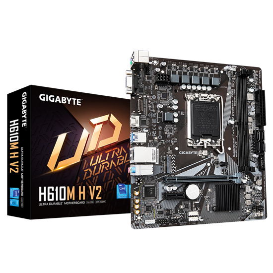 Pllakë Amë Gigabyte H610M H V2 / LGA1700 / H610 / DDR5 / mATX / HDMI / VGA / Gigabit LAN