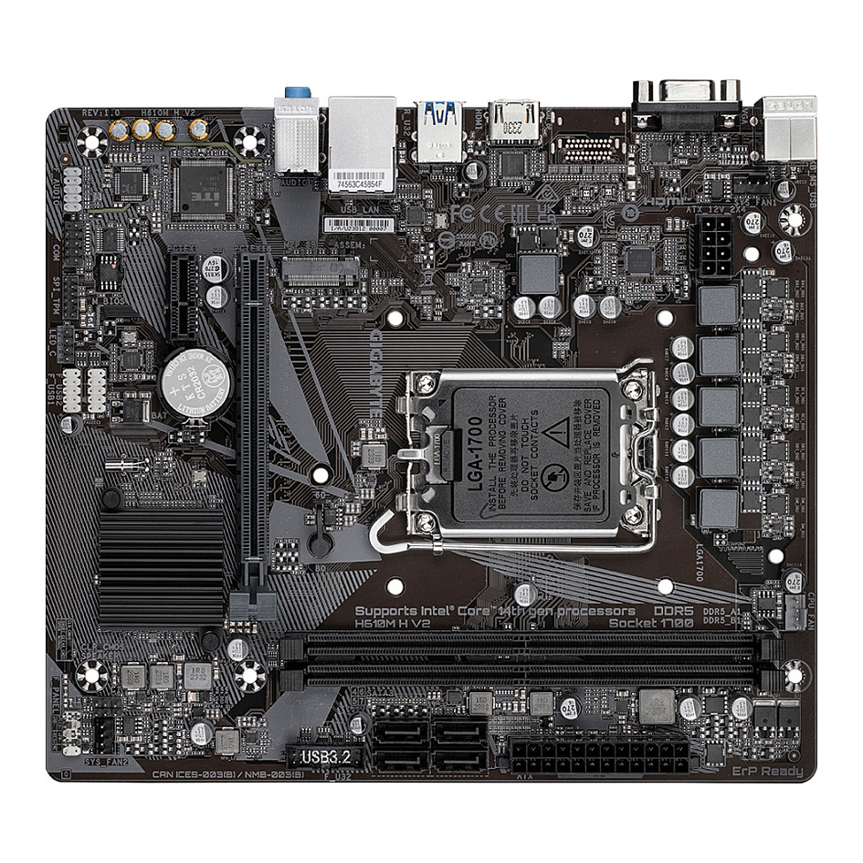 Pllakë Amë MB Intel GA-H610M H V2 / LGA 1700 / DDR5 / HDMI+VGA - 4