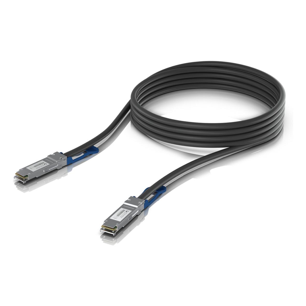 Kabllo Direct Attach Ubiquiti UACC-DAC-QSFP28-3M, QSFP28 në QSFP28, 100Gbps, 3m - Zezë