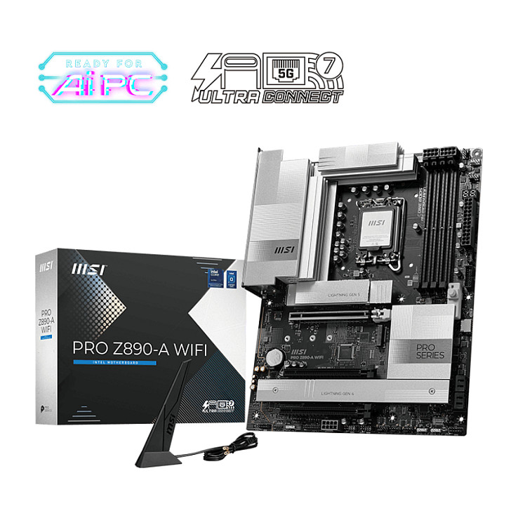 Pllakë Amë Intel MSI PRO Z890‑A WIFI / LGA 1851 / ATX / DDR5 / WiFi / HDMI+DisplayPort - 1