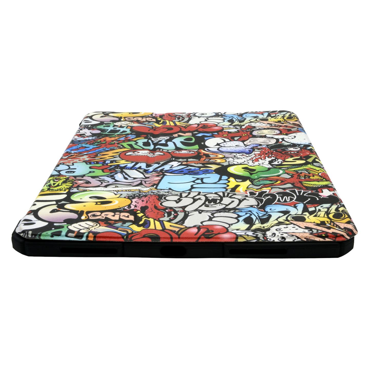 Case për Tablet REALPOWER 491526, iPad 10, 10.9", Gjenerata 10, Folio, Dizajn Graffiti - Shumëngjyrëshe - 2