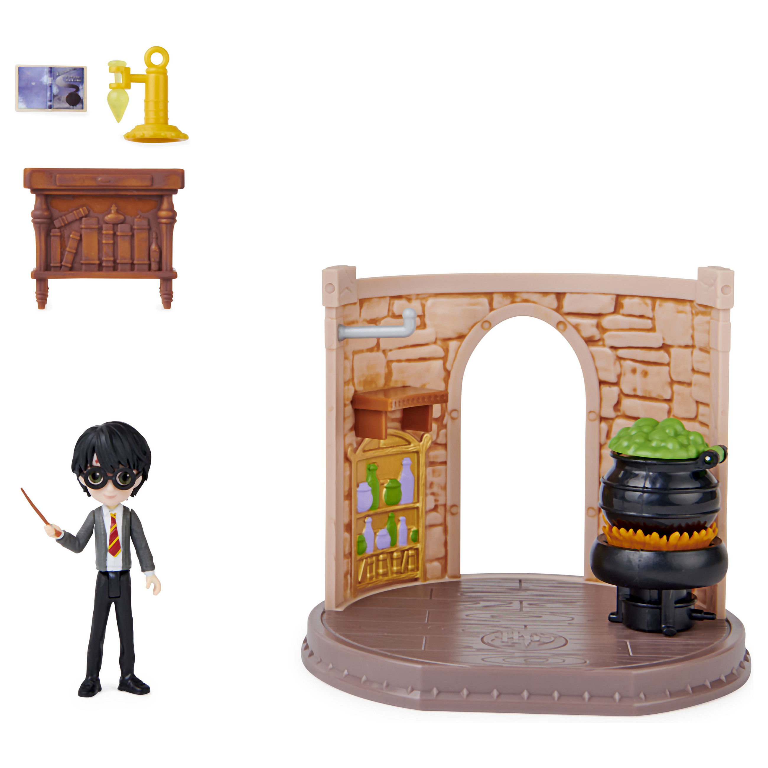 Lodra Spin Master Wizarding World Magical Minis Potions Classroom – Harry Potter / 3-inch Figure / 3 Accessories / Magical Cauldron - Mix - 6