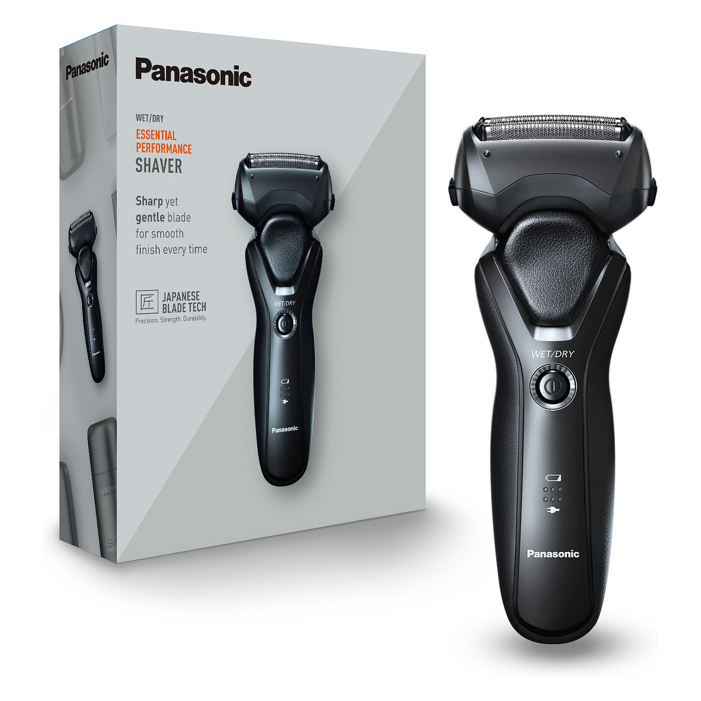 Makinë e rrojës Panasonic ES-RT37-K503 / 3 Tehe / 30° Nano-Polished / Trimmer 45° / Flexible Pivoting Head / Wet & Dry / 54 Min – Zezë