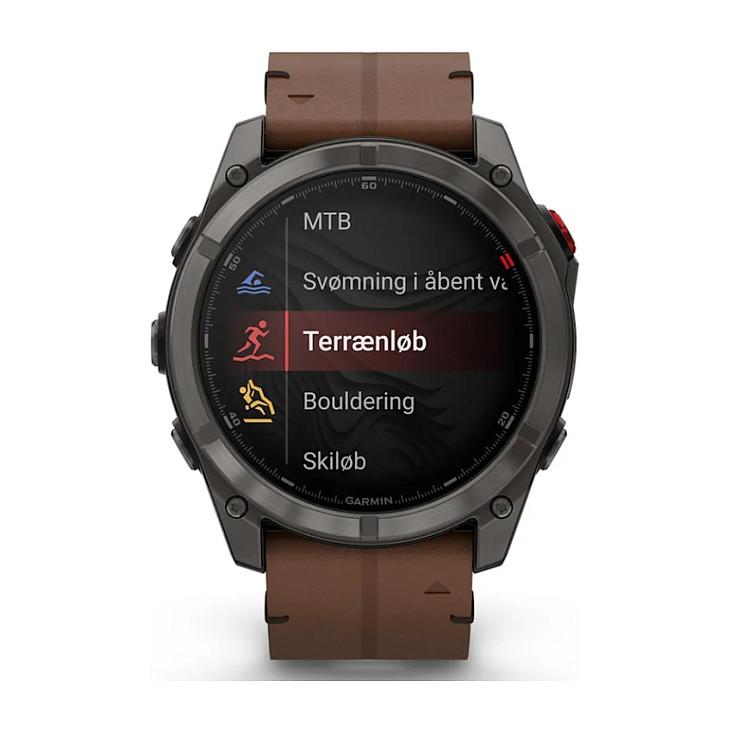Orë e mençur Garmin fēnix 8 Pro, 51 mm, AMOLED, Sapphire, GPS Multi-Band, LTE, Satelit, 32GB – Gri/Kafe - 5